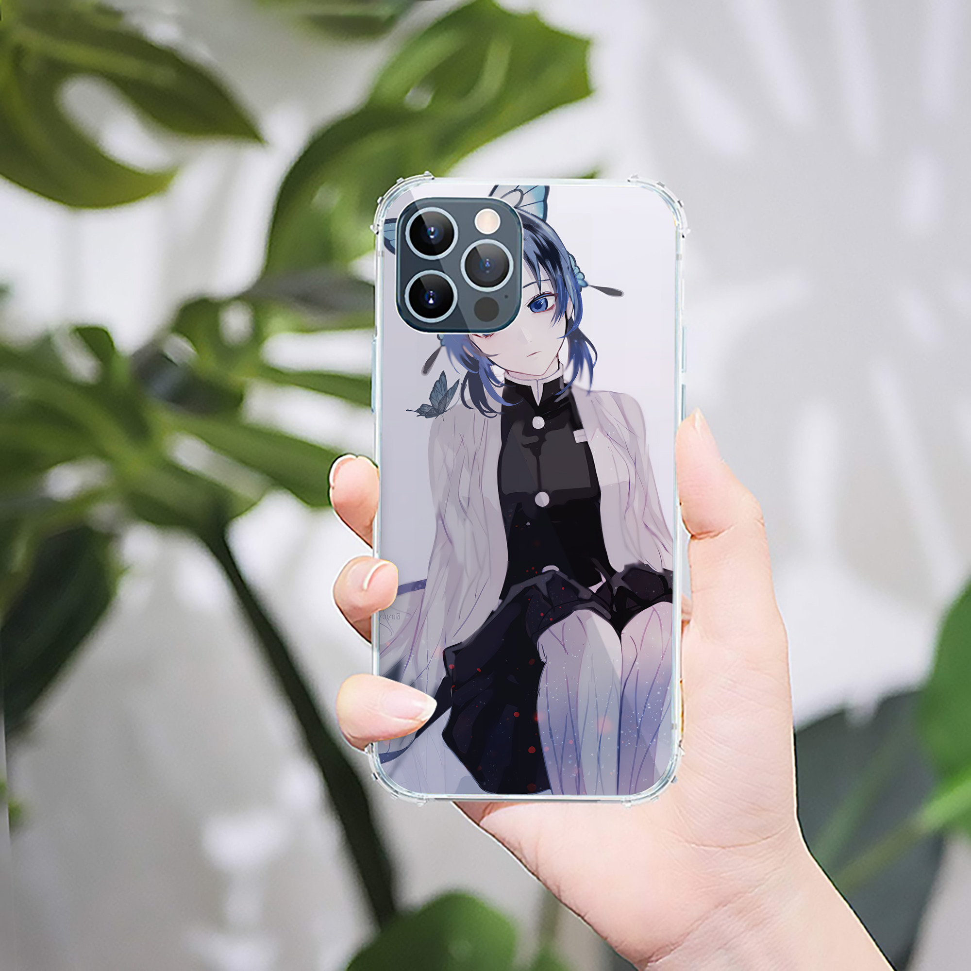 （画像用） 鬼滅の刃（きめつのやいば）蟲柱-胡蝶 しのぶ／こちょう しのぶ Kochou Shinobu 【iPhone 12シリーズ対応】透明スマホケース（クリアソフトケース）